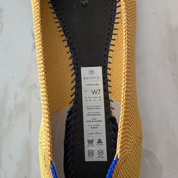 Rothy’s Yellow Marigold The Point Flats Size 7 - Picture 7 of 7